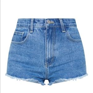Blue Light Distressed Shorts